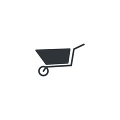 Fototapeta na wymiar isolated wheelbarrow sign icon, vector illustration