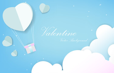 Cute vector wallpaper.Valentine concept.Blue vector heart valentine