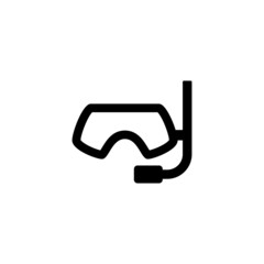 mask scuba icon, Diving icon in solid black flat shape glyph icon, isolated on white background 