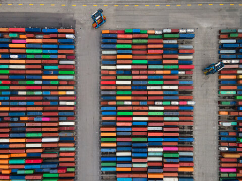 shipping containers in the port