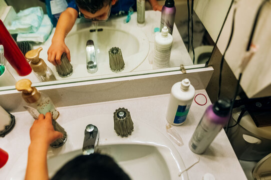 Messy Bathroom Sink. 