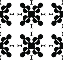 floral seamless pattern background.Geometric ornament for wallpapers and backgrounds. Black and white pattern.