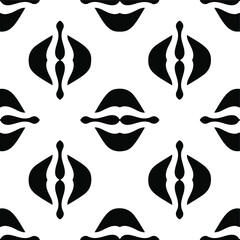 floral seamless pattern background.Geometric ornament for wallpapers and backgrounds. Black and white pattern.