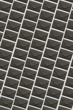 Pattern of black closed envelopes