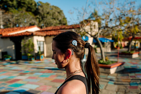 Blue cochlear implant 
