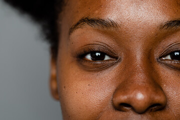 Portrait Of Eyes And Nose Of A Black Woman