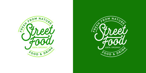 Street food festival logo design template. 