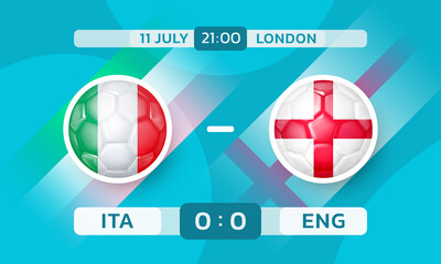 Italy vs England match. European Football Championship