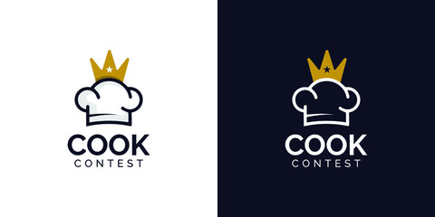 Luxury cook contest logo design template. 
