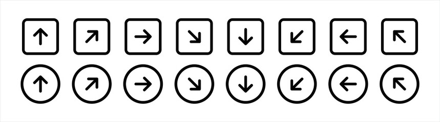 Navigation arrow set isolated icon. Control button for app and wab design. Vector illustration.	 - obrazy, fototapety, plakaty