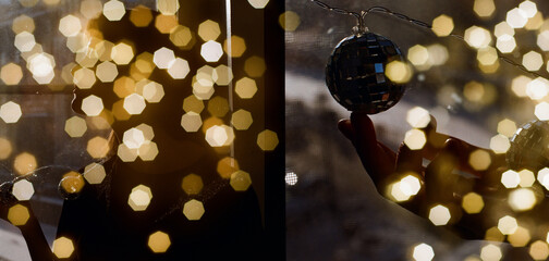 Silhouette of a woman with double exposure