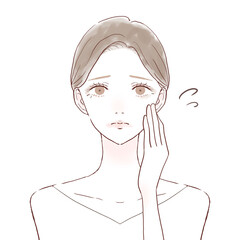 メイク崩れに悩む女性