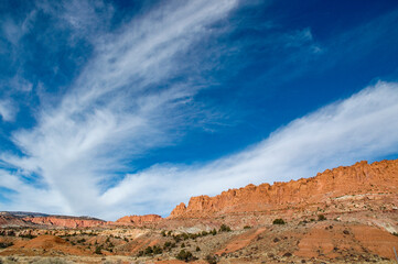 グランドサークルの景色、キャピトルリーフ国立公園の大きな岩