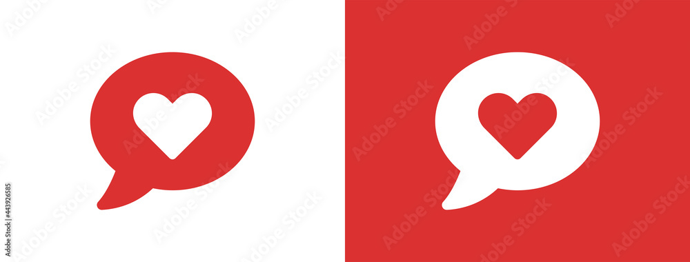 Poster message bubble with heart icon design. valentine concept