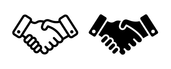 Handshake icon isolated on white background. Vector illustration. Deal and agreement symbol.