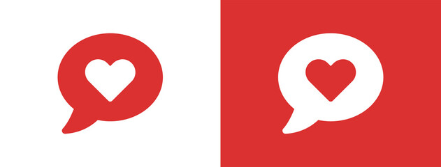 Message bubble with heart icon design. Valentine concept