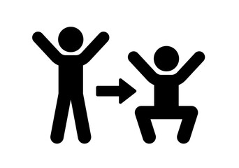 Squat exercise icon vector illustration.