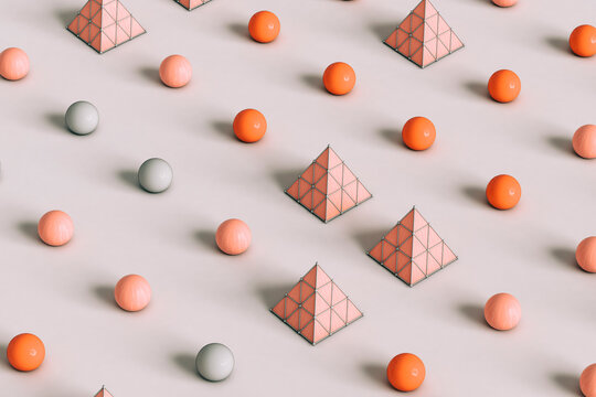 Pink pyramids and spheres