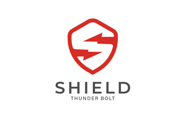 Initial S Shield Electric security logo, letter S thunder bolt  and shield combination, logo design vector