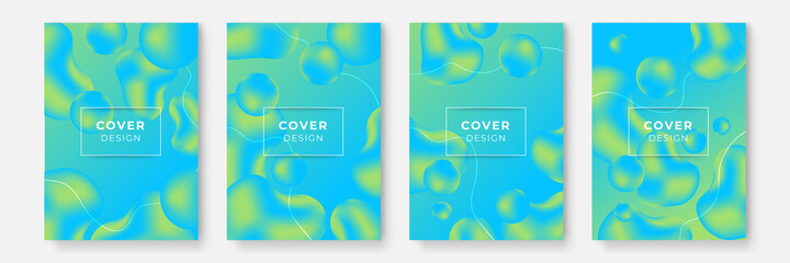 Obraz premium Blue layout futuristic brochures, flyers, placards. Contemporary science and digital technology concept. Vector template for brochure or cover with hi-tech elements background.