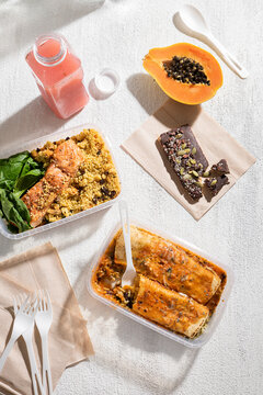 Lunch in to-go containers