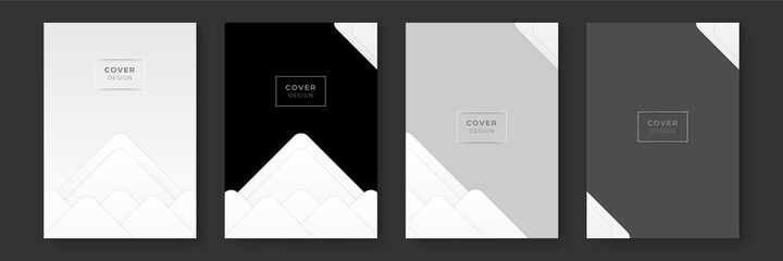 Abstract white square shape with futuristic concept background. Set of white abstract background collection with simple minimal elements