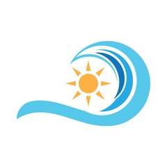 Obraz premium Water wave logo template vector