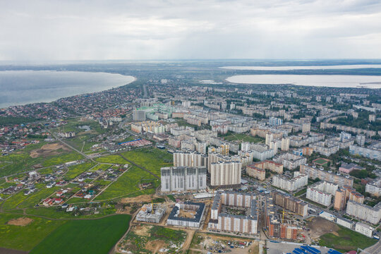 view from the outskirts of the city. top view

