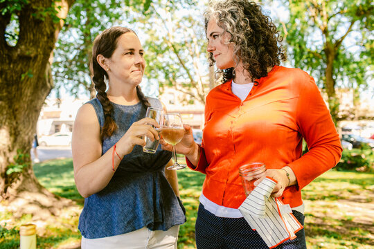 Women Enjoying A Picnic At Sonoma Square