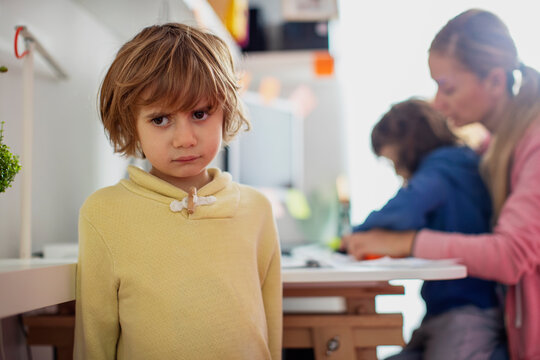 Woman working from  home