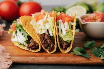 taco with beef and vegetables