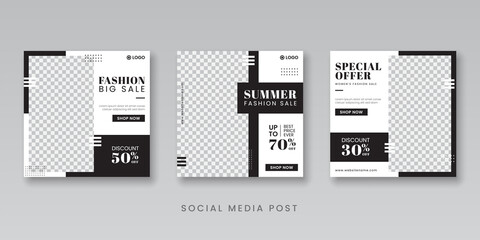 Summer fashion sale social media post template