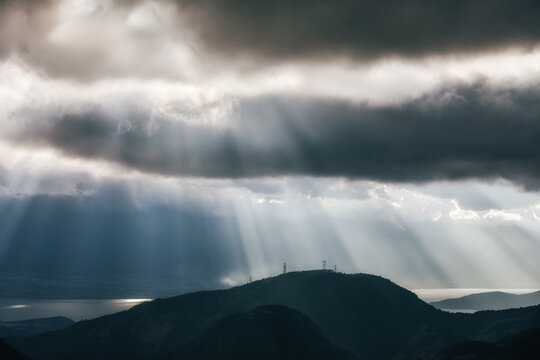 Rays Of Sunlight breaking through clouds