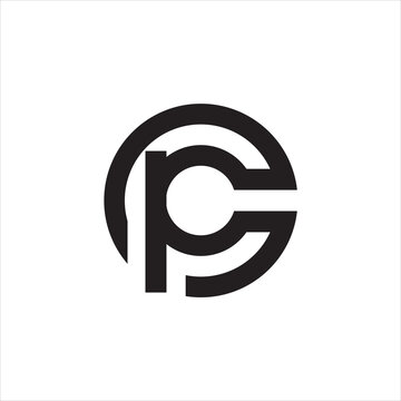 creative simple vector logo design initial CP