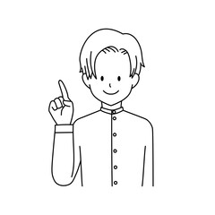 Business man pointing line drawing illustration