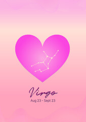 핑크 하트에 게자리 생일 별자리	
