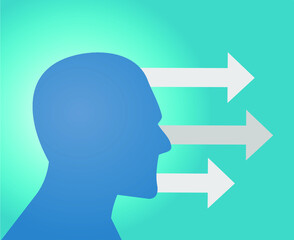 image of transparent head with some arrows next to it