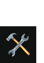  hammer tools workshop logo mascot template