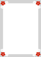 빨간 꽃과 하안 꽃의 예쁜 프레임 배경