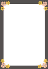 고급스러운 색상의 꽃 무늬와 프레임 배경