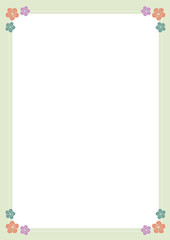 파스텔 색상의 꽃무늬가 있는 깔끔한 프레임 배경