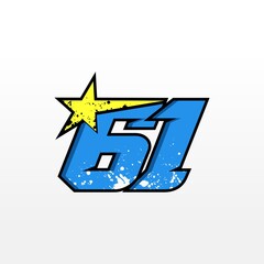 Simple Star Racing Number 61