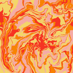 Liquid art texture. Abstract background with swirling paint effect. Painting with liquid acrylic that pours and splashes. Mixed paints for an interior poster. 
yellow, gray and brown iridescent colors