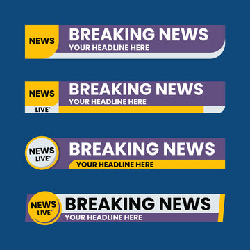 Set of lower third vector template for news, broadcasting, and social media network