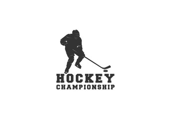 Hockey Logo Template. Vector Design in white background