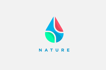 water drop nature Logo Template vector illustration design, usable logo for company branding, nature, biology,business and industry logo design template