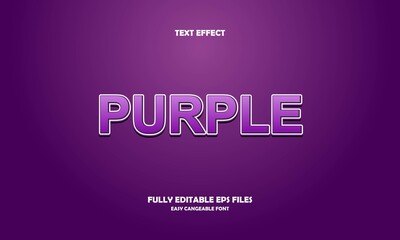 Editable text effect purple title style