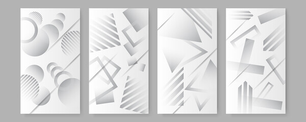 Modern abstract light silver background vector. Elegant concept design with white grey line. Abstract white square shape with futuristic concept background