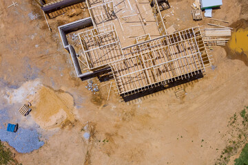 Framing beam of new house under construction home framing