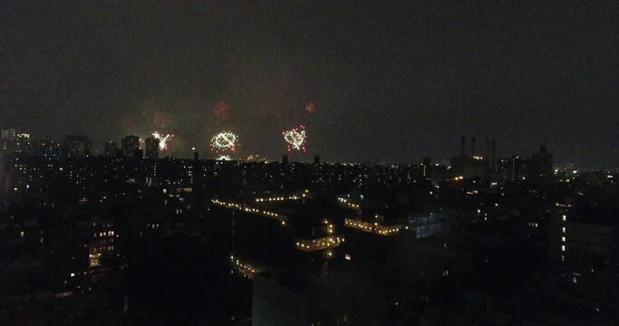 Aerial footage of Stunning NYC Fireworks on the 4th of July 